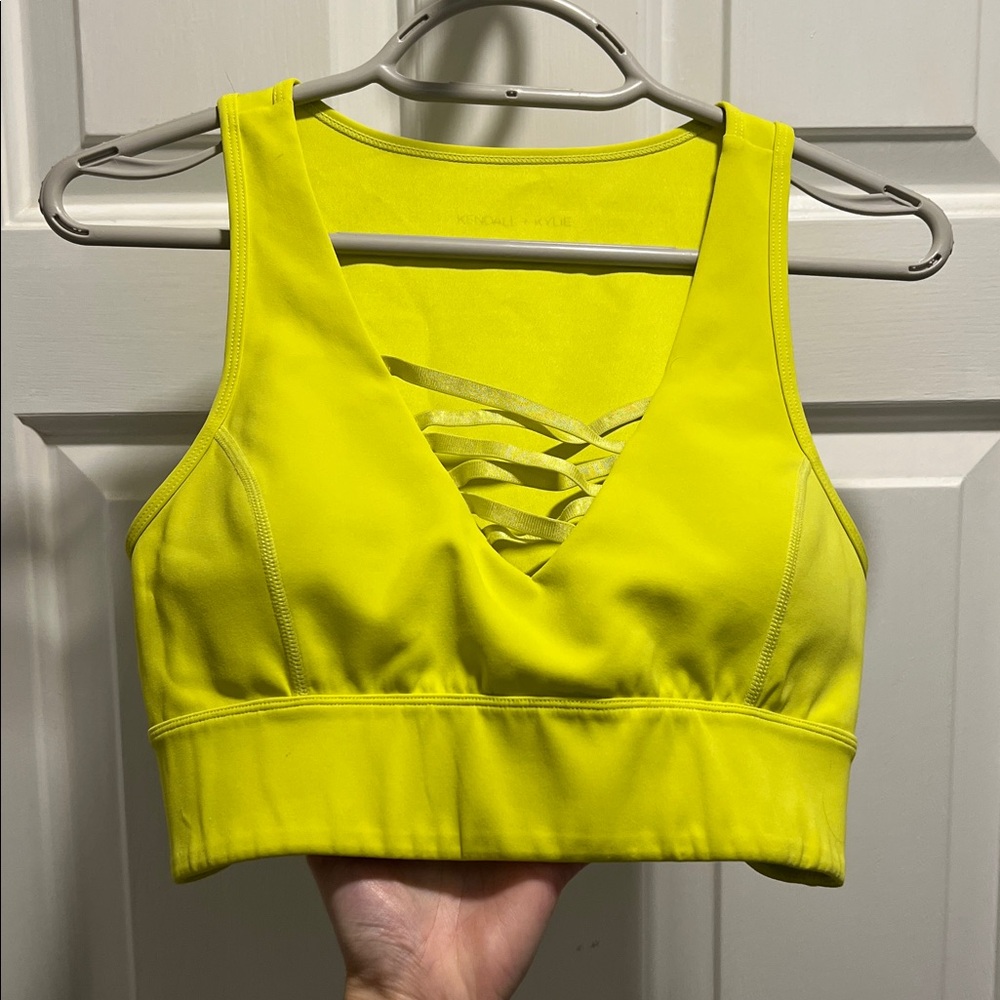 Kendall & Kylie Neon Yellow Sports Bra